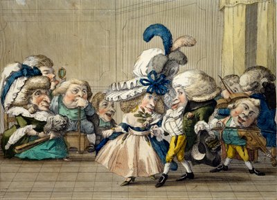 Der Ball, ca. 1790 (handkolorierter Stich) von Carlo Lasinio